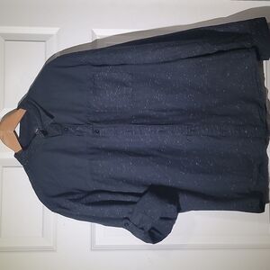 Rock & Republic Long Sleeve Cotton Speckled Black Button Up Dress Shirt